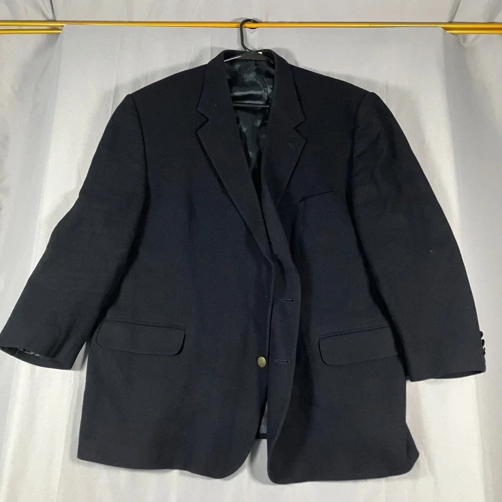 L.L. Bean Men's 50 Regular Wool Blazer Sport Coat Made in USA‎ Black